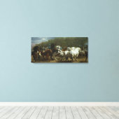 Paardenbeurs (door Rosa Bonheur) Canvas Afdruk (Insitu (Houten vloer))