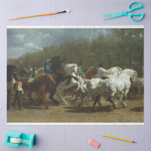 Paardenbeurs (door Rosa Bonheur) Tissuepapier (Craft)