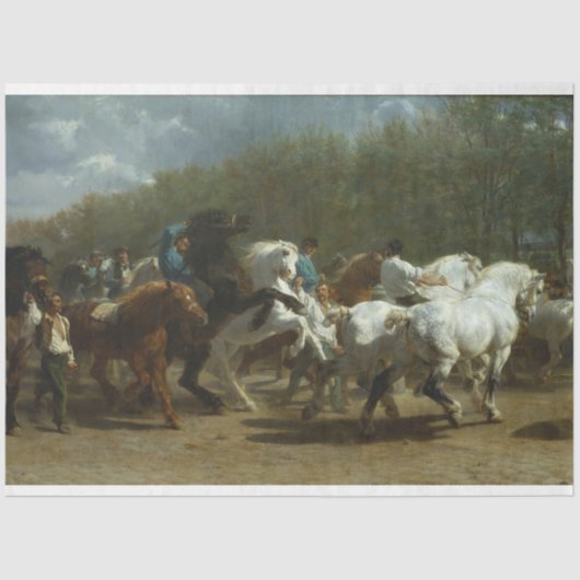 Paardenbeurs (door Rosa Bonheur) Tissuepapier (Voorkant)