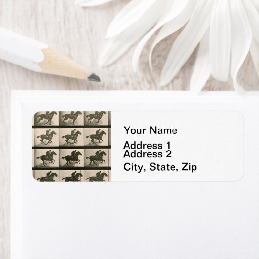 Paardenbeweging  fotografie etiket (Insitu)