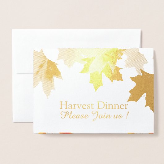  paardenbladeren - uitnodiging tot Thanksgiving (Voorkant met envelop)