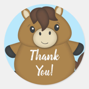Paardenblauw Baby shower Ronde Sticker
