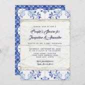 Paardenblauw Wooden Rustisch Kaart (Voorkant / Achterkant)