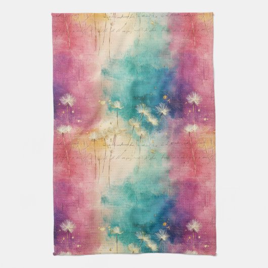 Paardenbloem Abstract Patroon (4) Theedoek (Verticaal)