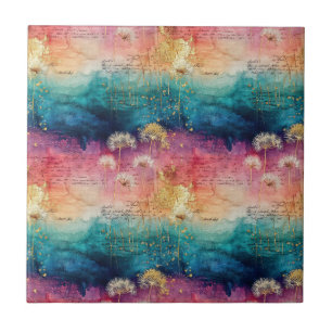 Paardenbloem abstract vintage patroon (1) tegeltje