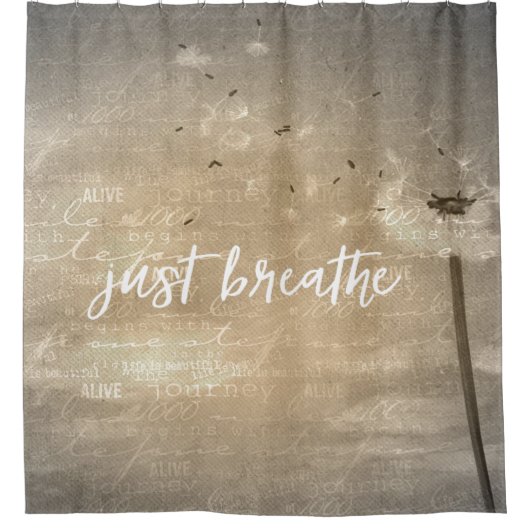  paardenbloem ademt gewoon typografie douchegordijn (Voorkant)