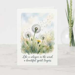 Paardenbloem Aquarel Medeleven Overlijden Kaart