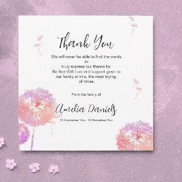  paardenbloem begrafenis dank u kaart