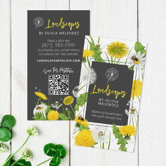 Paardenbloem & Bijen Milieuvriendelijke Lawn Care Visitekaartje