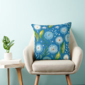 paardenbloem blauw patroon kussen (Stoel)