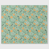 Paardenbloem bloeit Sinaasappel bloemmotief Cadeaupapier (Vlak)