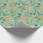 Paardenbloem bloeit Sinaasappel bloemmotief Cadeaupapier (Hoek)