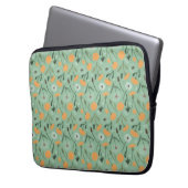 Paardenbloem bloeit Sinaasappel bloemmotief Laptop Sleeve (Voorkant Links)