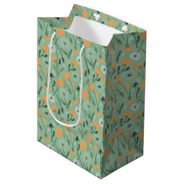 Paardenbloem bloeit Sinaasappel bloemmotief Medium Cadeauzakje