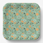 Paardenbloem bloeit Sinaasappel bloemmotief Papieren Bordje (Voorkant)