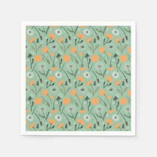 Paardenbloem bloeit Sinaasappel bloemmotief Servet (Voorkant)