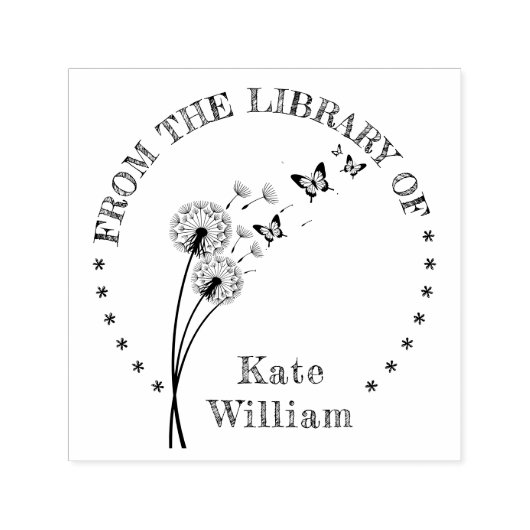 Paardenbloem bloemenboek uit de bibliotheek van po  zelfinktende stempel (Design)