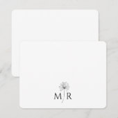 Paardenbloem bloemenmonogram notitiekaartje (Voorkant / Achterkant)