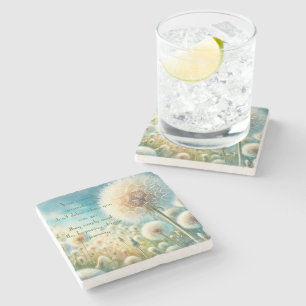 Paardenbloem Blowball & Quote #2 Stenen Onderzetter