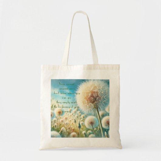 Paardenbloem Blowball & Quote #2 Tote Bag (Voorkant)
