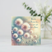 Paardenbloem Blowball & Quote Bedankkaart (Staand voorkant)
