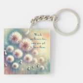 Paardenbloem Blowball & Quote Sleutelhanger (Achterkant)