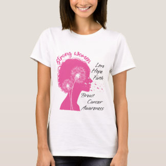Paardenbloem Borstkanker Bewustzijn Roze Lint T-shirt