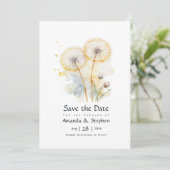 Paardenbloem Bruiloft Save The Date (Staand voorkant)