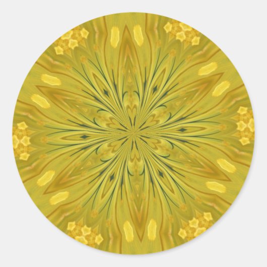 Paardenbloem caleidoscoop ronde sticker (Voorkant)