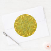 Paardenbloem caleidoscoop ronde sticker (Envelop)