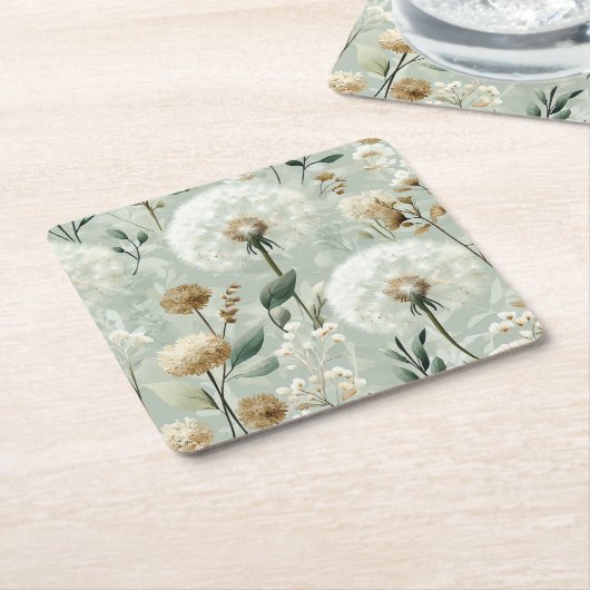 Paardenbloem Design Serie #18 Kartonnen Onderzetters (Schuin)