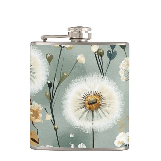 Paardenbloem Design Serie #3 Heupfles (Voorkant)
