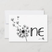 Paardenbloem eerste verjaardag bedankkaart (Achterkant)