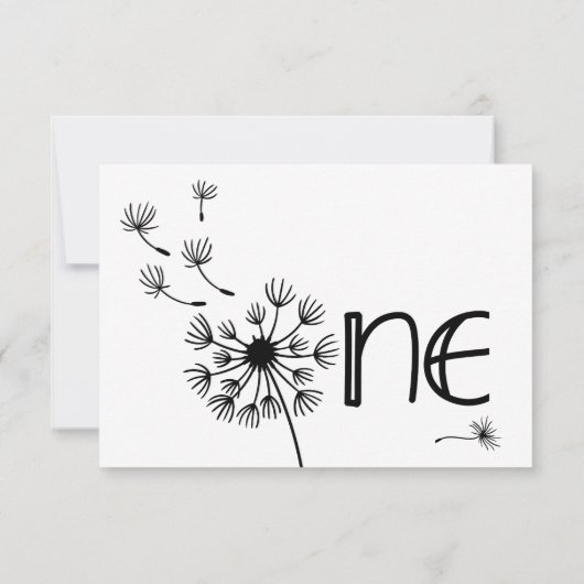 Paardenbloem eerste verjaardag bedankkaart (Achterkant)