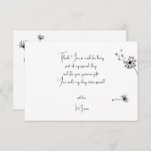 Paardenbloem eerste verjaardag bedankkaart (Voorkant / Achterkant)