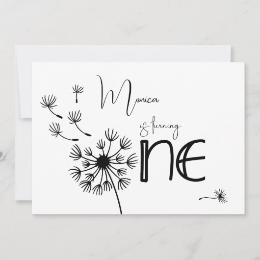 Paardenbloem eerste verjaardag kaart (Voorkant)