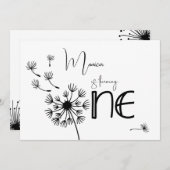 Paardenbloem eerste verjaardag kaart (Voorkant / Achterkant)