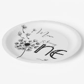 Paardenbloem eerste verjaardag papieren bordje (Gekanteld)