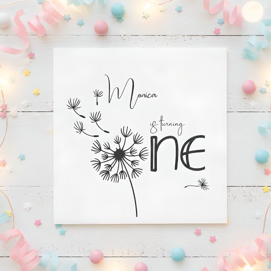 Paardenbloem eerste verjaardag servet