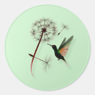 Paardenbloem en kleine groene kolibrie Stickers