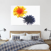 Paardenbloem en Schaduw 60x40 (150x100cm) waccna Canvas Afdruk (Insitu (Slaapkamer))
