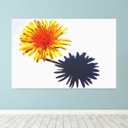 Paardenbloem en Schaduw 60x40 (150x100cm) waccna Canvas Afdruk (Insitu (Houten vloer))