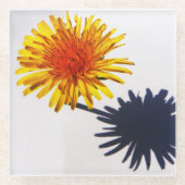 Paardenbloem en Schaduw coastercan Glazen Onderzetter (Voorkant)