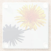 Paardenbloem en Schaduw coastercan Glazen Onderzetter (Achterkant)