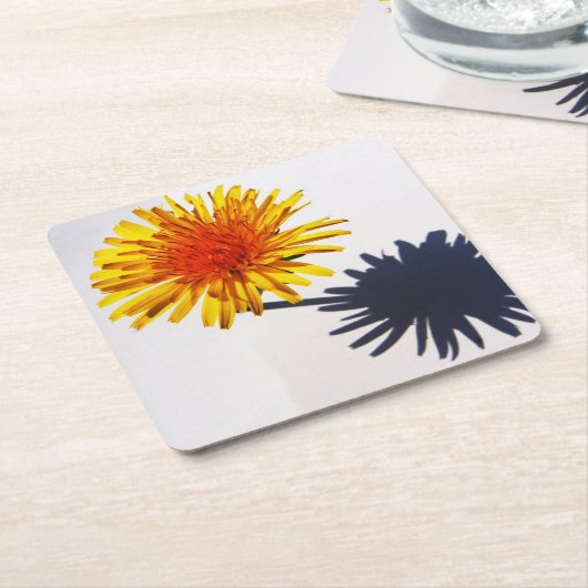 Paardenbloem en Schaduw coastercan Kartonnen Onderzetters (Schuin)