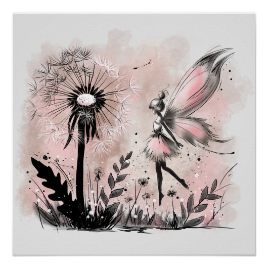 Paardenbloem Fee Perfect Poster (Voorkant)