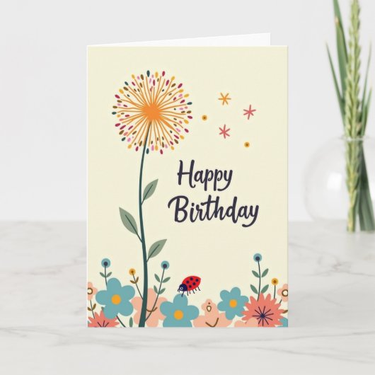 Paardenbloem Feestelijke Kaart (Voorkant)