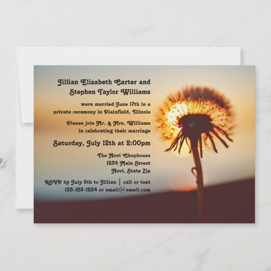 Paardenbloem Foto - Huwelijksaankondiging Kaart (Voorkant)