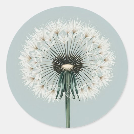Paardenbloem gat zaad ronde sticker (Voorkant)