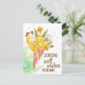 Paardenbloem gelukwensen briefkaart (Staand voorkant)